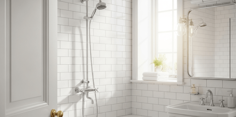 Kamar mandi yang berkilau dan bersih